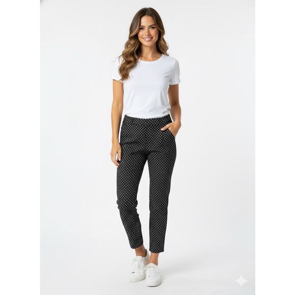 Ricki's Black and White Polka Dot Ankle Pants Sz 8 - Picture 2 of 9